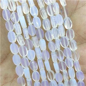 White Opalite Oval Beads, approx 4-6mm