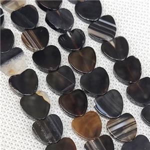 Black Agate Heart Beads Flat, approx 10mm
