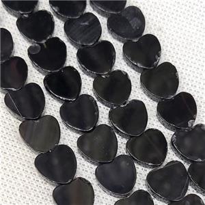 Natural Agate Beads Heart Black Dye, approx 10mm