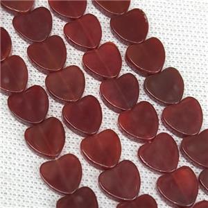 Natural Agate Heart Beads Red Dye, approx 10mm