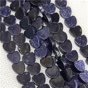 Blue Sandstone Heart Beads, approx 8mm