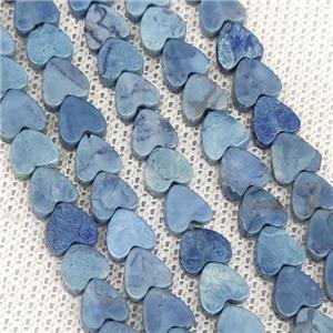 Howlite Turquoise Heart Beads Blue Dye, approx 6mm