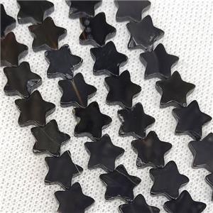 Natural Agate Star Beads Black Dye, approx 10mm
