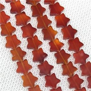 Natural Red Agate Star Beads, approx 8mm