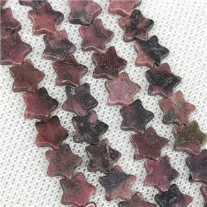 Natural Chinese Rhodonite Star Beads Red, approx 8mm