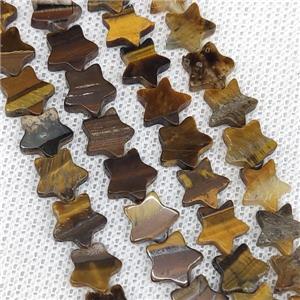 Natural Tiger Eye Stone Star Beads, approx 8mm