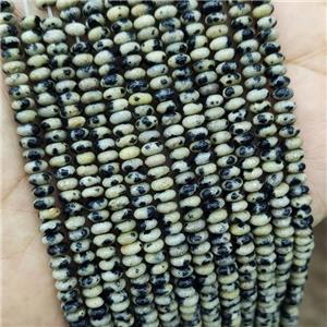 Natural Black Dalmatian Jasper Beads Smooth Round, approx 2x4mm