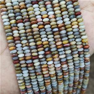 Natural Crazy Lace Agate Beads Multicolor Smooth Rondelle, approx 2x4mm