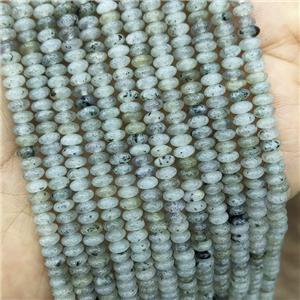 Natural Labradorite Beads Gray Smooth Rondelle, approx 2x4mm