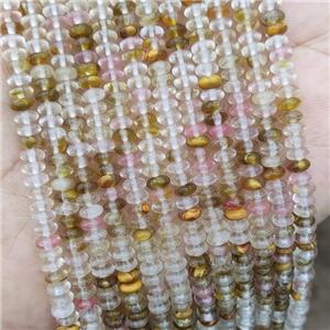 Synthetic Quartz Beads TigerSkin Smooth Rondelle, approx 2x4mm