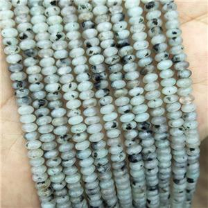 Natural Sesame Kiwi Jasper Beads Smooth Rondelle, approx 2x4mm