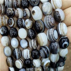 Natural Stripe Agate Beads Bands Barrel, approx 10-12mm