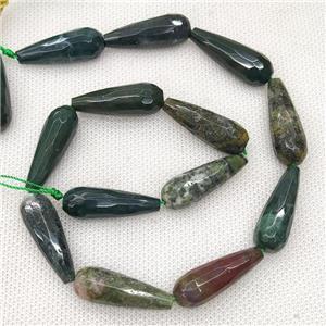 Natural Indian Agate Beads Faceted Teardrop, approx 10-30mm, 13pcs per st