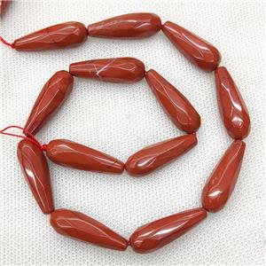Natural Red Jasper Beads Faceted Teardrop, approx 10-30mm, 13pcs per st