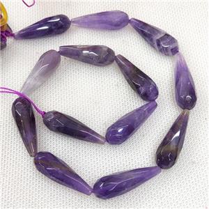 Natural Purple Amethyst Beads Faceted Teardrop, approx 10-30mm, 13pcs per st
