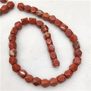 Natural Red Jasper Beads Freeform Faceted, approx 9-11mm
