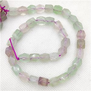 Natural Multicolor Fluorite Beads Freeform Faceted, approx 9-11mm
