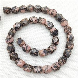 Natural Chinese Rhodonite Beads Freeform Faceted Pink, approx 9-11mm