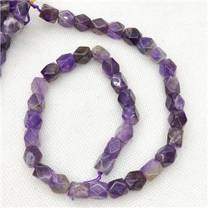 Natural Purple Amethyst Beads Freeform Faceted, approx 9-11mm