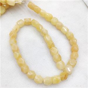 Natural Yellow Aventurine Beads Freeform Faceted, approx 9-11mm