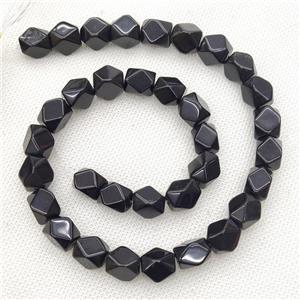 Natural Black Obsidian Beads Freeform Faceted, approx 9-11mm