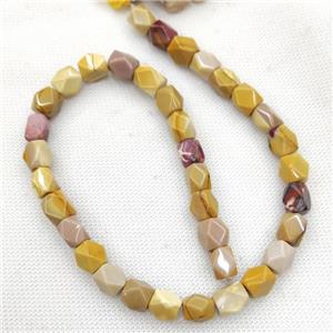Natural Mookaite Beads Freeform Faceted Multicolor, approx 9-11mm