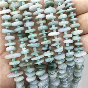 Natural Burmese Jadeite Spacer Beads Green Chips Freeform, approx 9-12mm