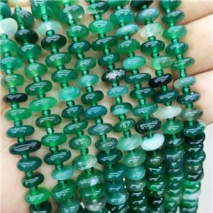 Natural Agate Spacer Beads Green Dye Freeform, approx 9-12mm
