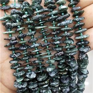 Natural Green Charoite Spacer Beads Freeform Chips, approx 9-12mm