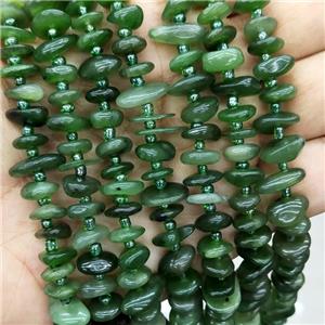Green Nephrite Jadeite Spacer Beads Freeform Chips, approx 9-12mm