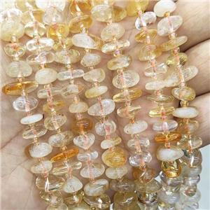 Natural Citrine Spacer Beads Yellow Freeform Chips, approx 9-12mm