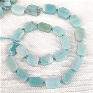 Natural Blue Amazonite Rectangle Beads, approx 10-15mm