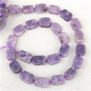 Natural Chinese Purple Lepidolite Rectangle Beads, approx 10-15mm