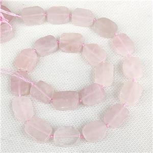 Natural Pink Rose Quartz Rectangle Beads, approx 10-15mm