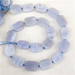 Natural Blue Lace Agate Rectangle Beads, approx 10-15mm