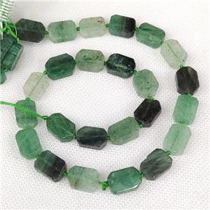 Natural Green Strawberry Quartz Rectangle Beads, approx 10-15mm