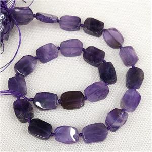 Natural Amethyst Rectangle Beads Purple, approx 10-15mm