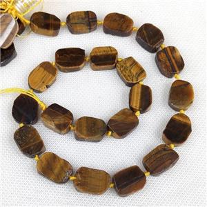 Natural Tiger Eye Stone Rectangle Beads, approx 10-15mm