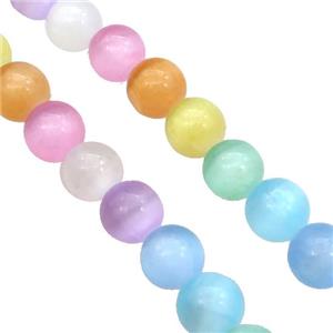 Selenite Beads Smooth Round Mixed Color, approx 10mm dia
