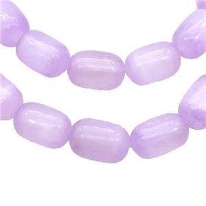 Selenite Beads Purple Dye Barrel, approx 8-12mm