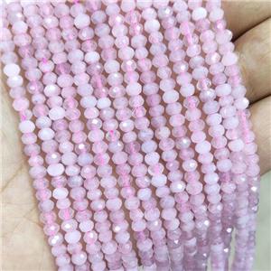 Natural Pink Rose Quartz Beads Faceted Rondelle, approx 4mm