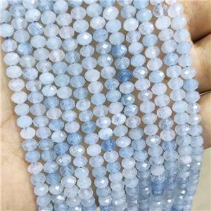 Natural Aquamarine Beads Blue Faceted Rondelle, approx 5mm