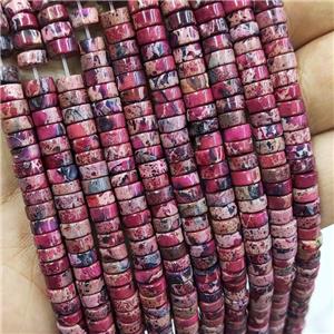 Imperial Jasper Heishi Beads Red, approx 2x4mm