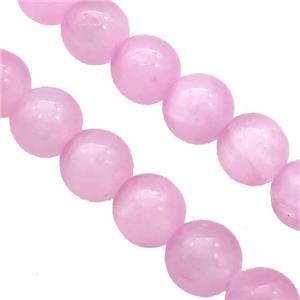Pink Selenite Beads Smooth Round Dye, approx 6mm dia