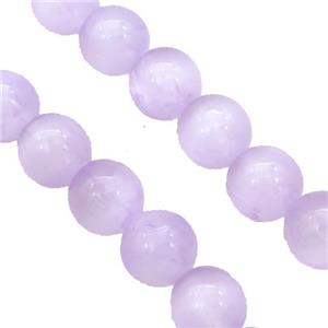 Lt.purple Selenite Beads Smooth Round Dye, approx 8mm dia