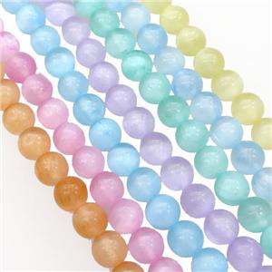 Selenite Beads Smooth Round Dye Mixed Color, approx 10mm dia