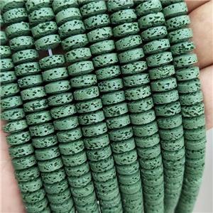 Rock Lava Heishi Beads Green Dye, approx 8mm