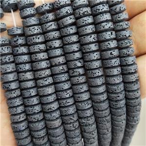Black Rock Lava Heishi Beads, approx 8mm