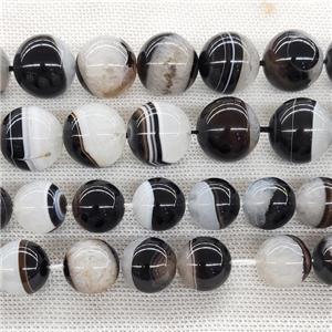 Agate Druzy Beads Black White Smooth Round, approx 16mm dia