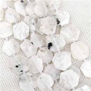 Natural White Moonstone Beads Hexagon, approx 12-14mm